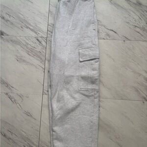 Aritzia Grey Cozy Straight Leg Cargo Pants